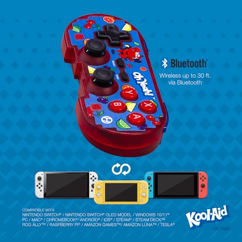 Image of Hyperkin Limited Edition Official Kool-Aid Pixel Art Bluetooth Controller - Officially Licensed - For Nintendo Switch, PC, Mac, Android, iOS (Oh Yeah)