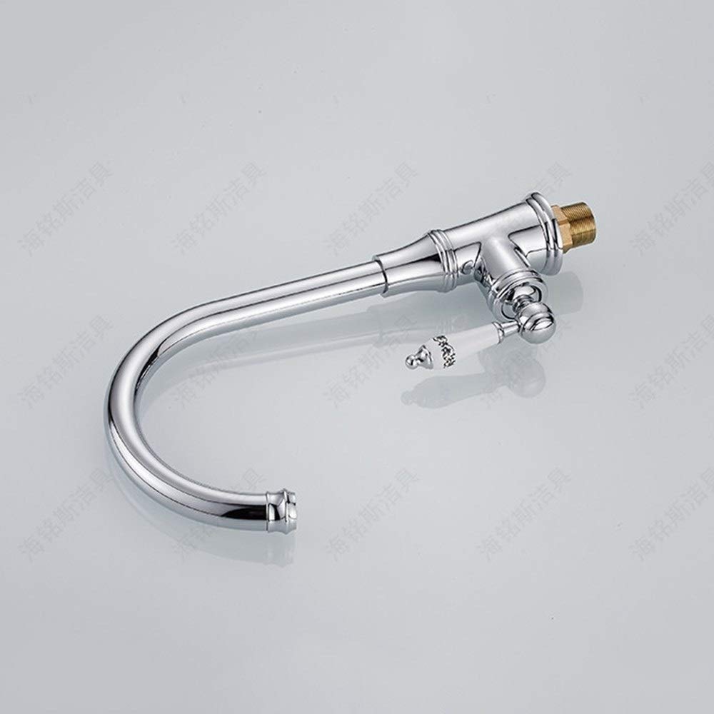 Mixer Tap Srebrny Piękny kran kuchenny Podwójny sposób na ciepłą i zimną wodę Kran z litego mosiądzu Bateria łazienkowa z ceramicznym uchwytem Nowoczesna bateria umywalkowa do domu Obrotowy