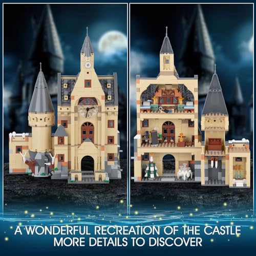 Image of Vziimo Magic Clock Tower Building Set, Creative Castle Mini Building Blocks Kit for Fans, Collectible Castle Model Toys Gifts for Adults Teens 14+ (1305PCS)