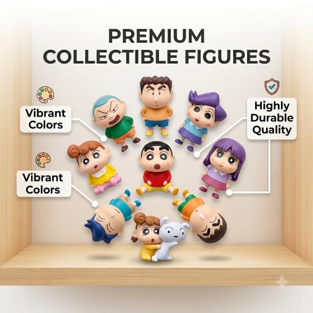 Image of Cartoon Family Character Figure Set with 6 Mini Figures, Collectible Toy Set for Kids