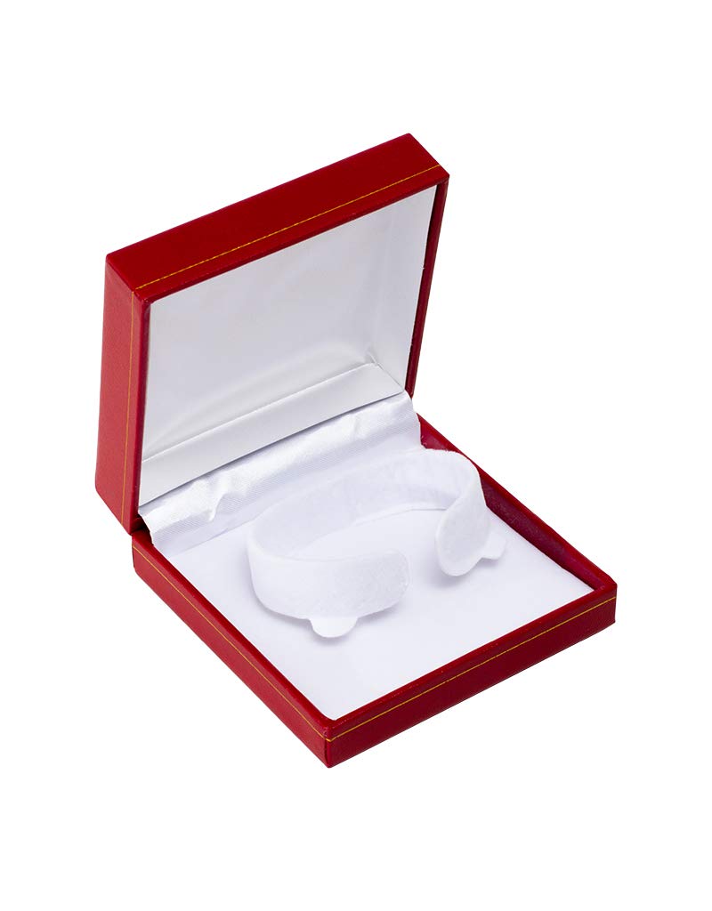 Box For Britain Red Classic Leatherette Bangle Box, Watch Box C-Clip Flat Bangle Box Jewellery Box For Birthdays, Proposals, Gifts, Jewellery Display Box