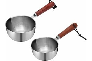 Kichwit Pet Food Scoop 2 Cup, Stainless Steel Dog Food Measuring Cup with Wood Handle