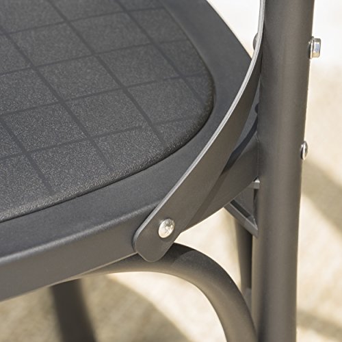 Gdfstudio Ernie Outdoor Plastic Nylon Dining Chairs (Set Of 2, Classic Black) #TOP3