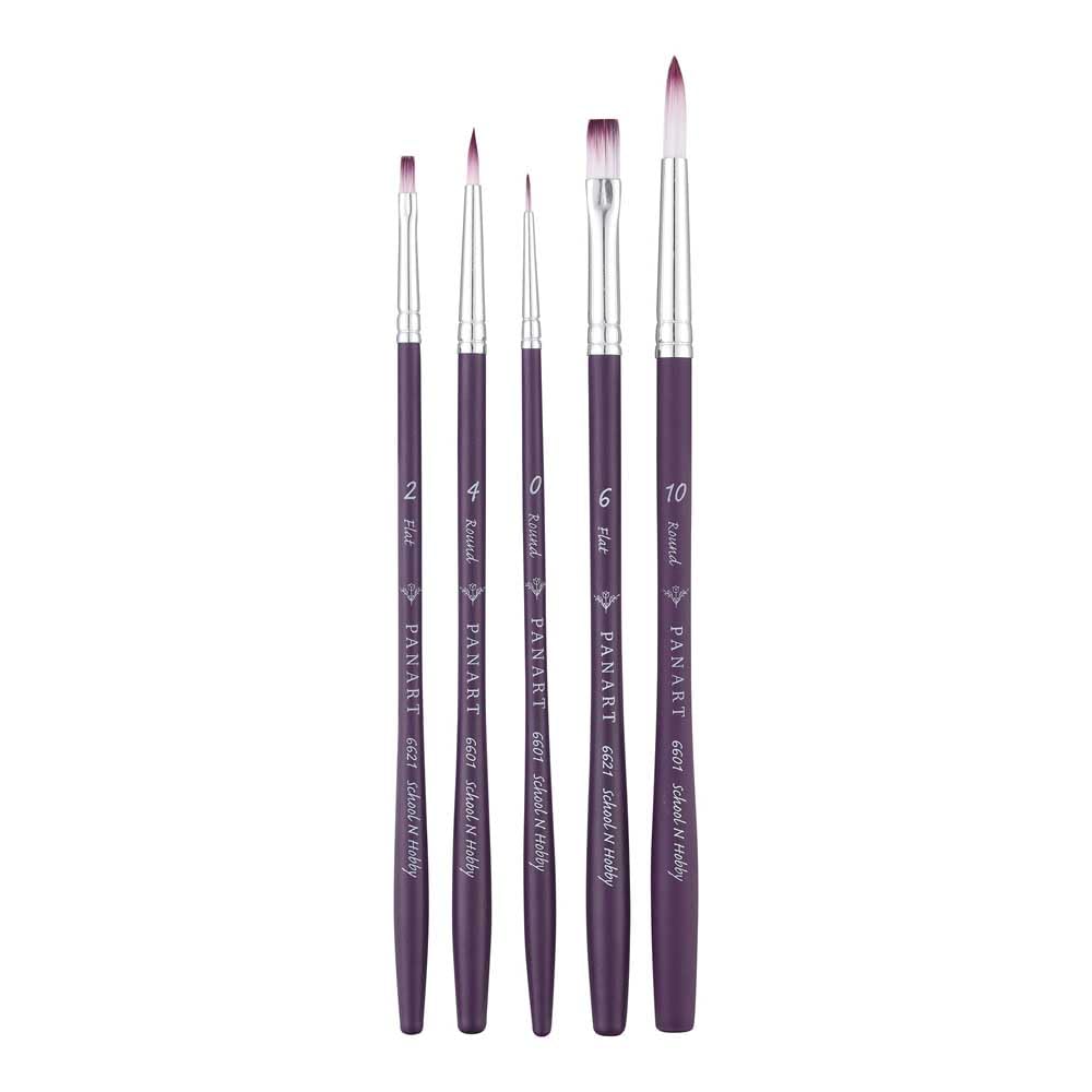 Pan Art 5-Piece Synthetic Fibre Brush Set No. 02-10 – Versatile Artist Brushes for Watercolour & Gouache – Reliable Brush for Students & Pros Painting Set for Beginners & Professionals
