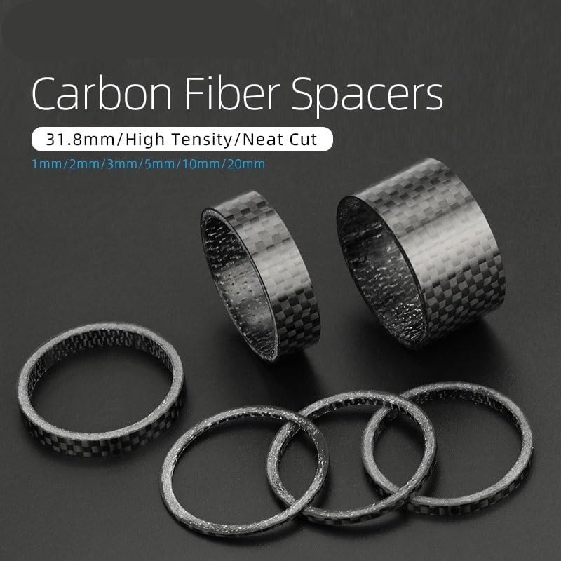 31.8mm Fork Headset Carbon Spacers Bicycle Handlebar Stem Rise Up Adjust Washers 3K Glossy Fiber Steering DIY Accessories for Bikes(G31.8 H41mm P7)
