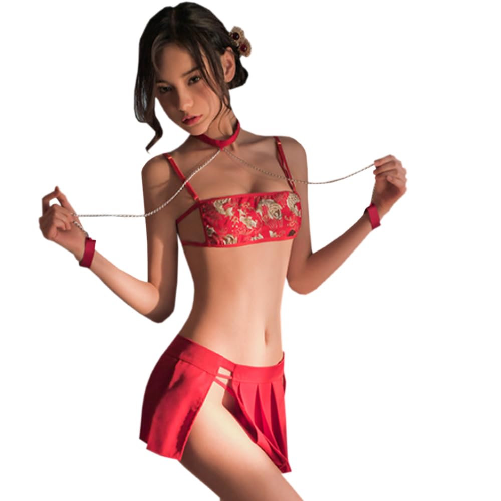 sexy cheongsam dress for women Lingerie Costume Outfit anime Cosplay Chinese Style Asian Geisha Japanese Cute exotic Uniform Roleplay Princess egyptian Egypt bra Skirt Halloween Party