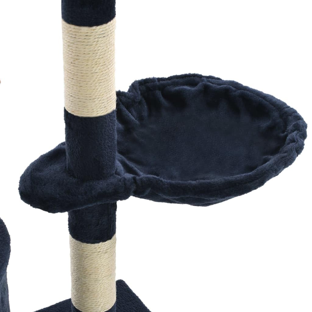 vidaXL Rascador para Gatos Poste Sisal 138 cm Azul Oscuro Árbol Arañar Juguete