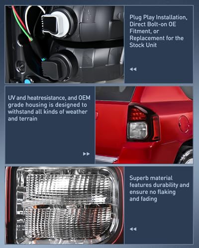 Image of Nilight Taillight Assembly Compatible with 2014 2015 2016 2017 Jeep Compass