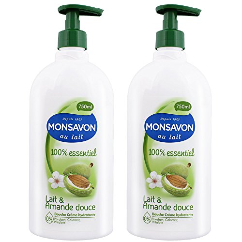 Monsavon Gel Douche Femme 100% essentiel Lait & Amande Douce (Lot de 2x750ml) Cover