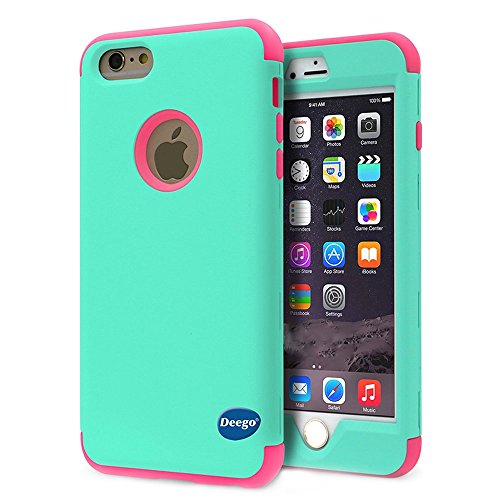 iPhone 6 Plus Case,Nancy’s shop Premium Ultra Slim Double Layer 2in1 Hard Soft Exact-Fit Hybrid Series Armor Heavy Duty Smooth Scratch Resistant Shock Absorbing Bumper Protective Cover (Hot pink)