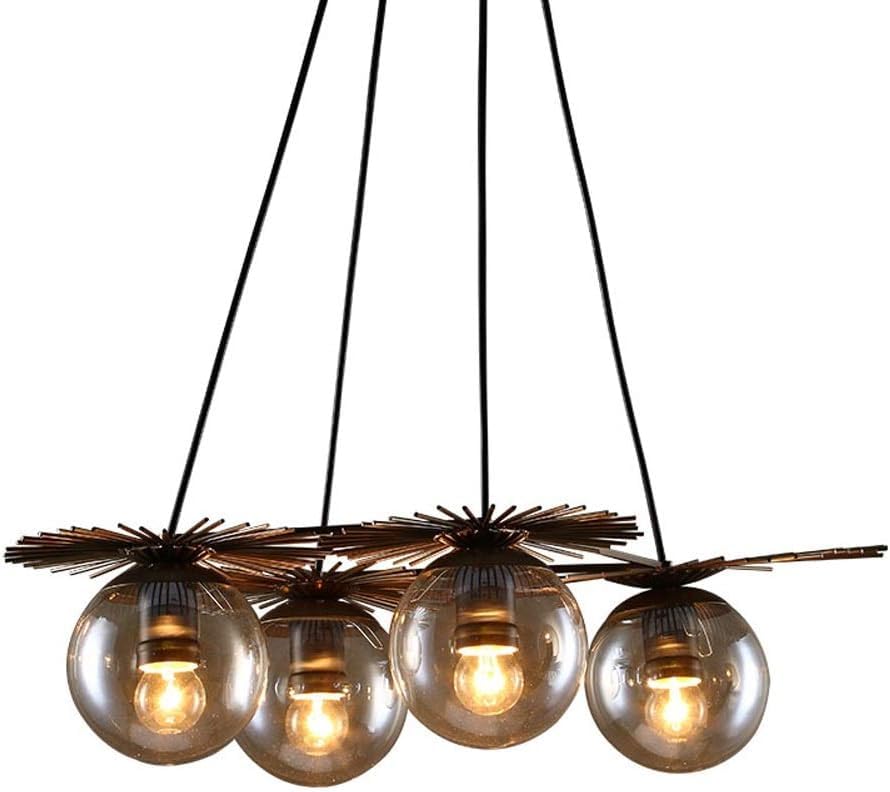 Lustre salon et salle à manger en verre E27 pour ambiance café chic