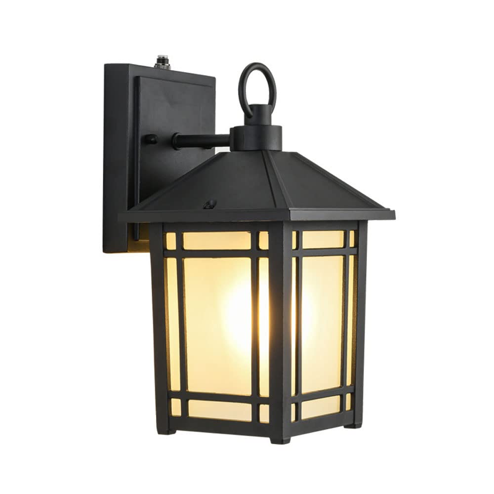 SMCCYYSD Modern Outdoor Wall Lamp with Sensor, Waterproof Aluminum Lantern Fixture, Front Door Sconce Lighting for Hallway, E27 Compatible, European Style Design