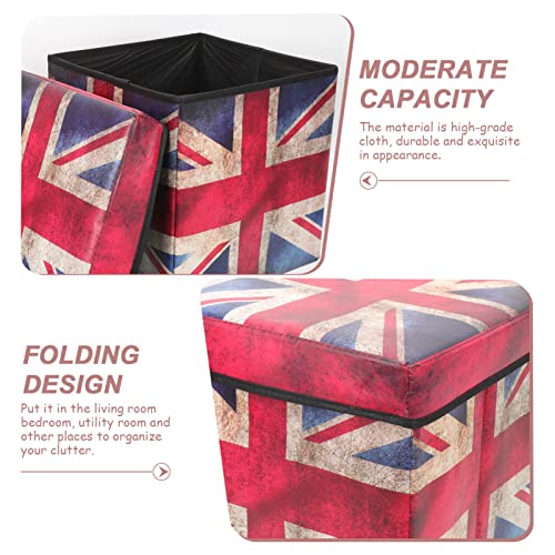 PATKAW Banco de pufe com bandeira britânica apoio para os pés mesa de centro