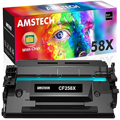 Amstech Compatible Toner Cartridge Replacement for HP 58X CF258X 58A CF258A for Laserjet Pro MFP M428fdw M428fdn M428dw Laserjet Pro M404n M404dn M404dw M404 M428 Printer with Chip (Black, 1 Pack)