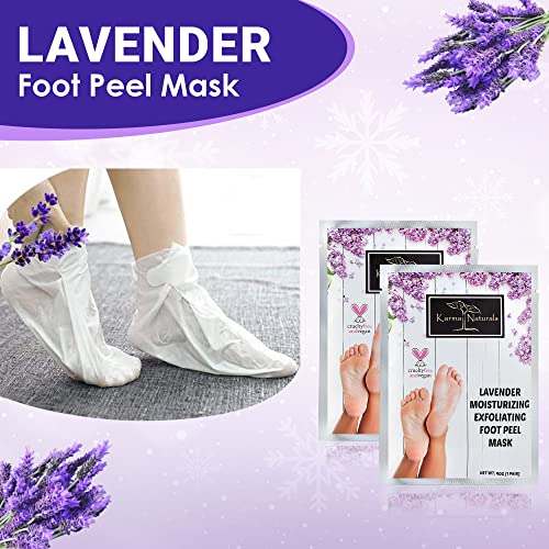 Karma Organic Foot Peel Mask Lavender Moisturizing Exfoliating Foot Masks - Karma Organic Feet Peeling Masks For Dry Ed Feet thumb #1