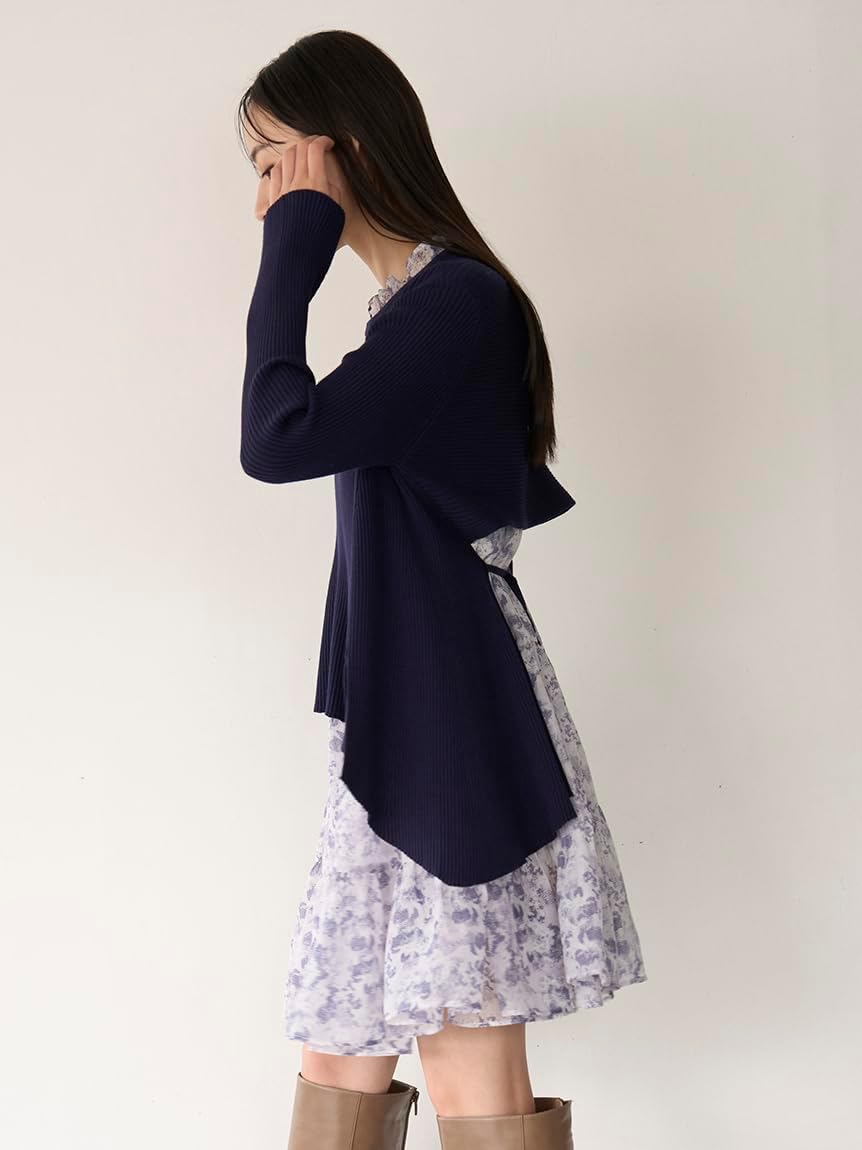 美品】OFF-WHITE プリント レイヤード ラップドレス ワンピース