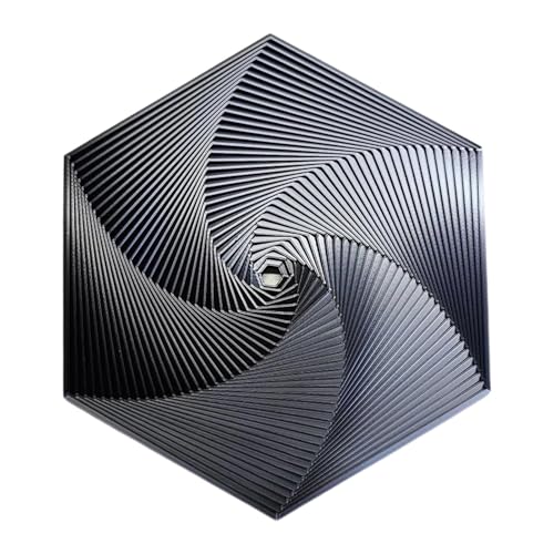 フラクタル フィジェット ヘキサゴン、 プリント フラクタル フィジェット ヘキサゴン、カラフルな六角形幾何学感覚玩具、ストレス解消トルク スピナー、大人と子供向けの魔法の立体スパイラル玩具