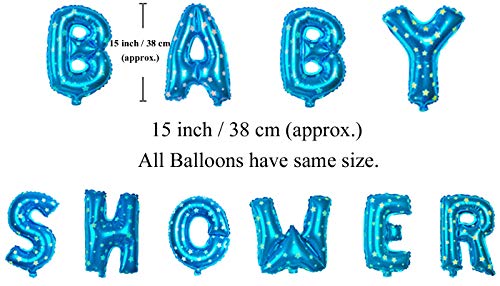 Image of AMFIN Baby Shower Letter Foil Balloons /Baby Shower Decoration Material - Blue, 1 Piece