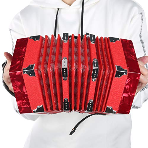 Concertina Concertina Accordion Portable Professional For Adults Musical Instrument Supplies(红色) #TOP7