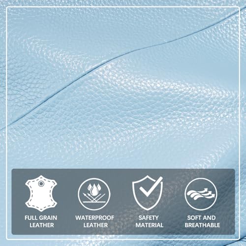 Image of zency 15 Colors Real Soft 100% Genuine Leather Women Backpack Fashion Ladies Travel Bag Preppy Style For Woman (Light Blue)