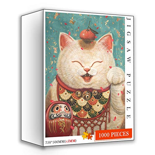 ZW18U Katzen Puzzle Spielzeug Holz 1000 Stück Puzzlespiele Multiple Katzen Muster Personalisierte Puzzle Erwachsene Holz Puzzles Spielzeug Familienspiele (Color : Puzzle 01) Cover