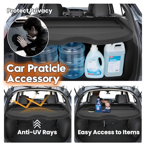 Image of Powerty Cargo Cover for 2018-2024 Nissan Kicks Trunk Cover Privacy Cover Board Trunk Security Shield Shade for Nissan Kicks Accessories