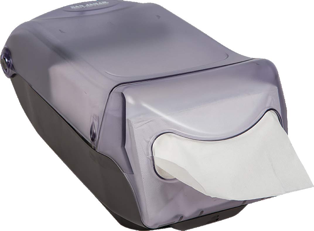 San Jamar h5003cl Venue Countertop Dispensador de servilletas, Interfold, Capacidad de 550 +, 184 mm H x 203 mm W x 400 mm, D, Transparente