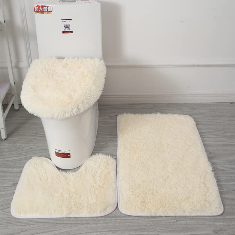 Tapis de toilette absorbant l'eau et tapis de salle de bain beige