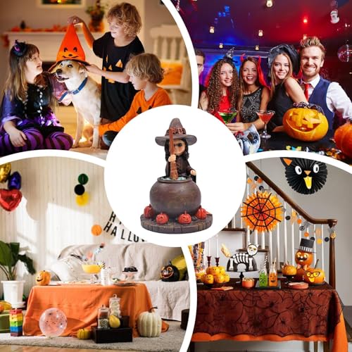 Chaudron de sorcière d'Halloween et chapeaux pour centre de table festive