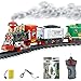Emeili Juguete De Tren, Locomotora Eléctrica a Control Remoto, Juego Clásico De Tren De Vapor Navideño, con Música Y Luz, Niños Y Niñas, Rojo