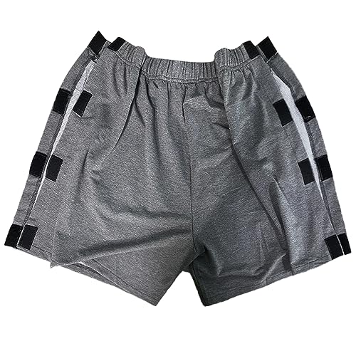 Unisex Hip Knee Surgery Recovery Shorts Men Tear Away Short Pant Breakaway Velcro Snap Shorts Adaptive Clothing Women4