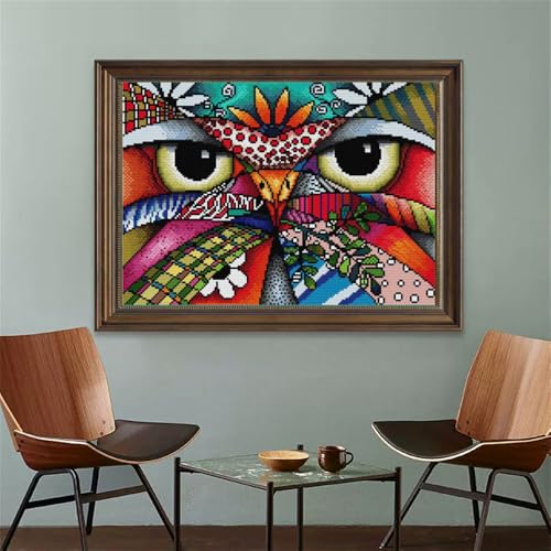 Image of JOYSEWING Cross Stitch Kits Classic Series Stamped Embroidery Starter Sets for Beginners Modern Style DIY Home Decoration 11CT 3 Strands - Printed (Eagle（11CT) 19.69x14.96 inches