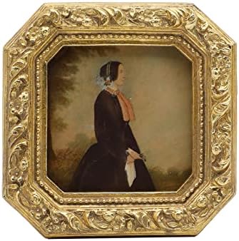 YULINK 3x3 Small Vintage Picture Frame, Mini Antique Ornate Gold Photo Frame, Tiny Retro Octagon frame, for Tabletop and Wall Display, Old Fashioned Photo Gallery Art Decor