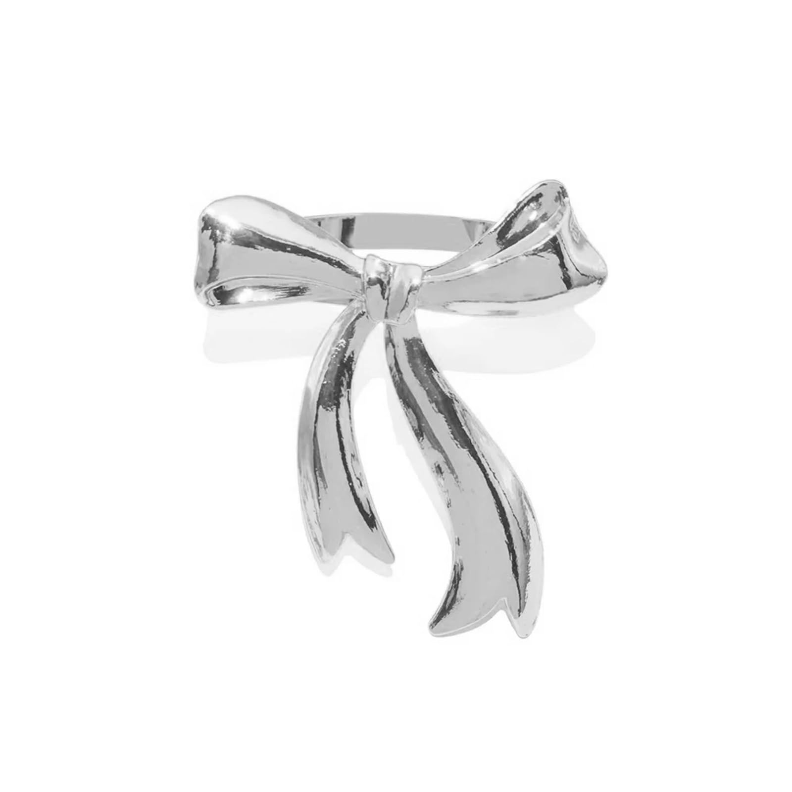Table Decor Napkin Rings, Napkin Rings 24Pcs Metal Bows Gold/Silver Wedding Birthday Table Decor