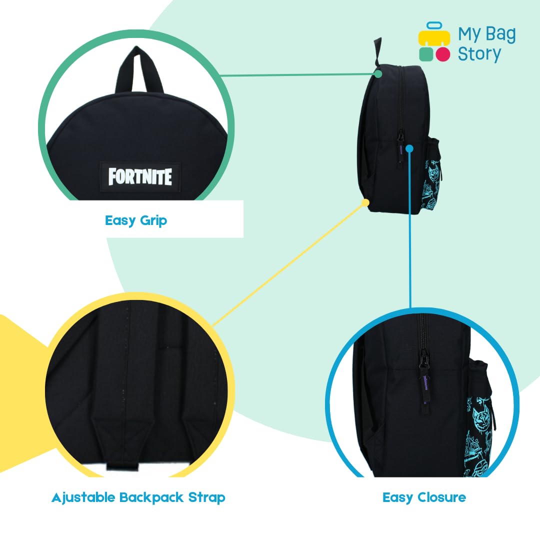 mybagstory - Plecak dla chłopców czarny - Dzieci - Szkoła - Przedszkole - Przedszkole - Żłobek - Tornister dla chłopców - 39 cm - Pomysł na prezent, Fortnite - czarny, Enfant