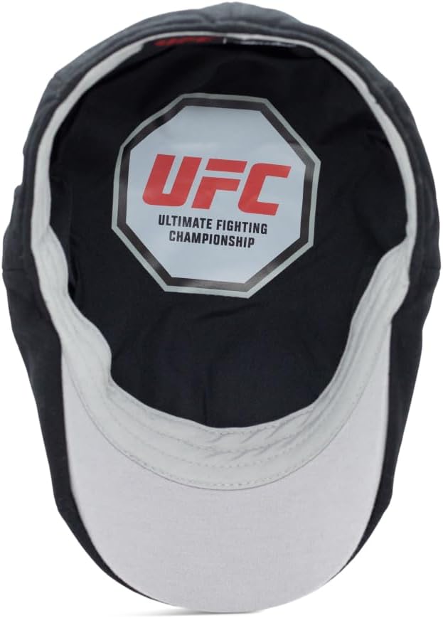 The Original UFC Eight Panel Boston Scally Cap - Flat Cap Cotton Fitted Hat for Men - Black - Image 4