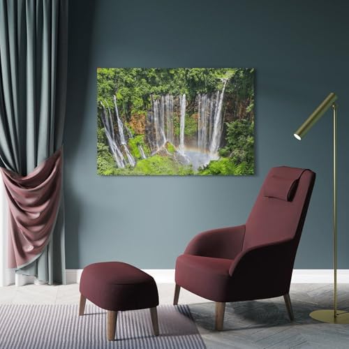 Décoration murale moderne forêt tropicale indonésienne cascade 40x60cm - 4