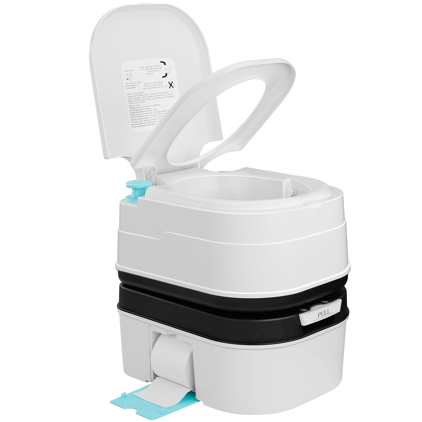 Kohree 6.34 Gal Portable Toilet for Adults: Large Camping Toilet with Detachable Waste Tank - Odorless Leak-Proof Boat Porta Potty with Paper & Detergent Collection for Home Use, Camper, RV Travel