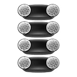 EXITLUX 4 Packs Black Emergency Lights with Battery Backup Two Adjustable Bug Eye -UL 924 Certified Emergency Exit Signs-120-277VAC/Commercial Emergency Lights Fixtures/Hardwired Indoor Exit Lights.