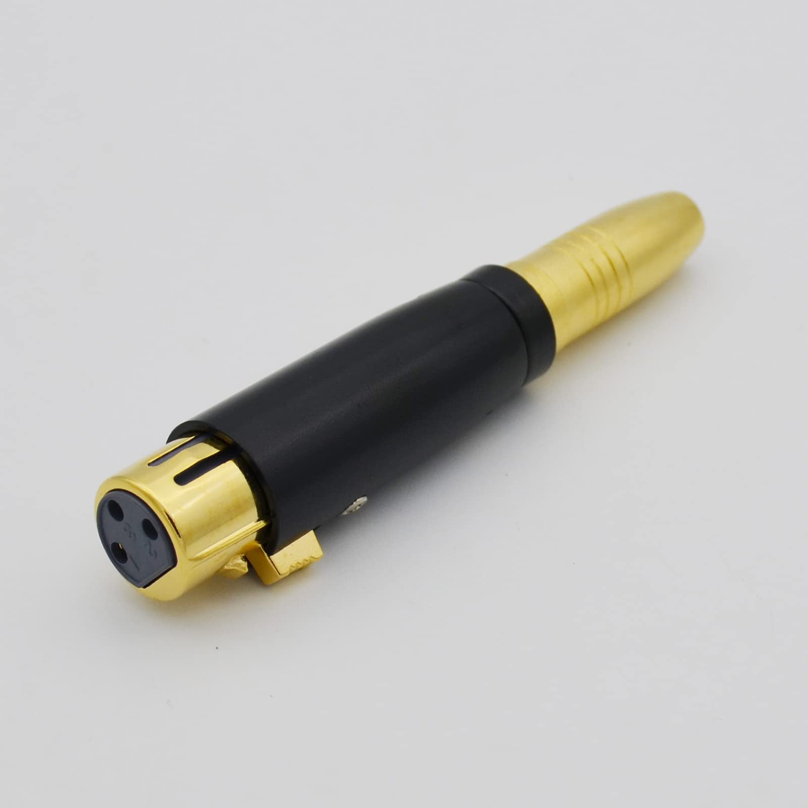 Adattatore audio XLR femmina a TRS femmina da 6,35 mm, placcato oro XLR a 3 pin a presa da 6,35 mm, connettore audio bilanciato per microfono DJ, confezione da 2, nero