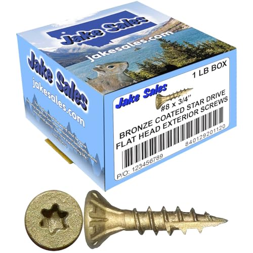Tornillo de Madera Multipropósito Recubierto Exterior Bronce 8 x 3/4" Torx Cabeza Plana 1 Libra - 381 Tornillos miniatura 1