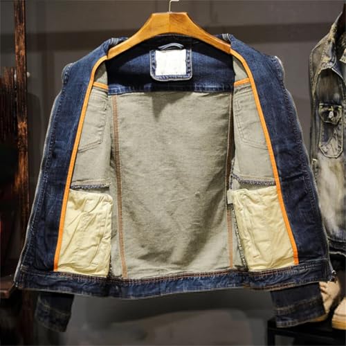 Men's Retro Summer Designer Sports Baseball Denim Jacket Street Outerwear2