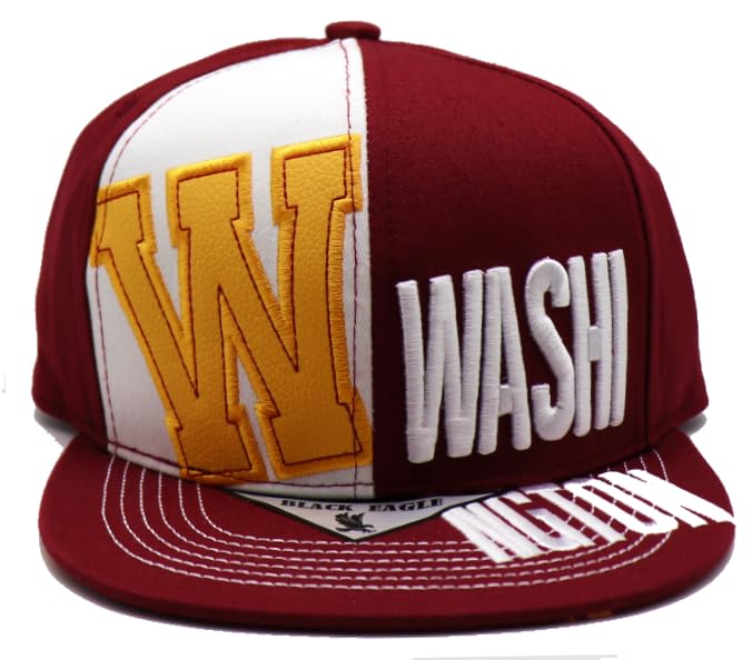 Washington New Basic Leader City W Block Burgundy Gold Era Snapback Hat Cap miniatura 3