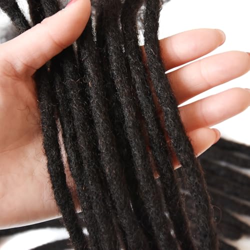 Human Hair Dreadlock Extensions Full Handmade Dreads Extensions Loc Extensions for Women/Men Can Be Dyed Curled Bleached (8 Inch 0.8cm 10 Strands)
