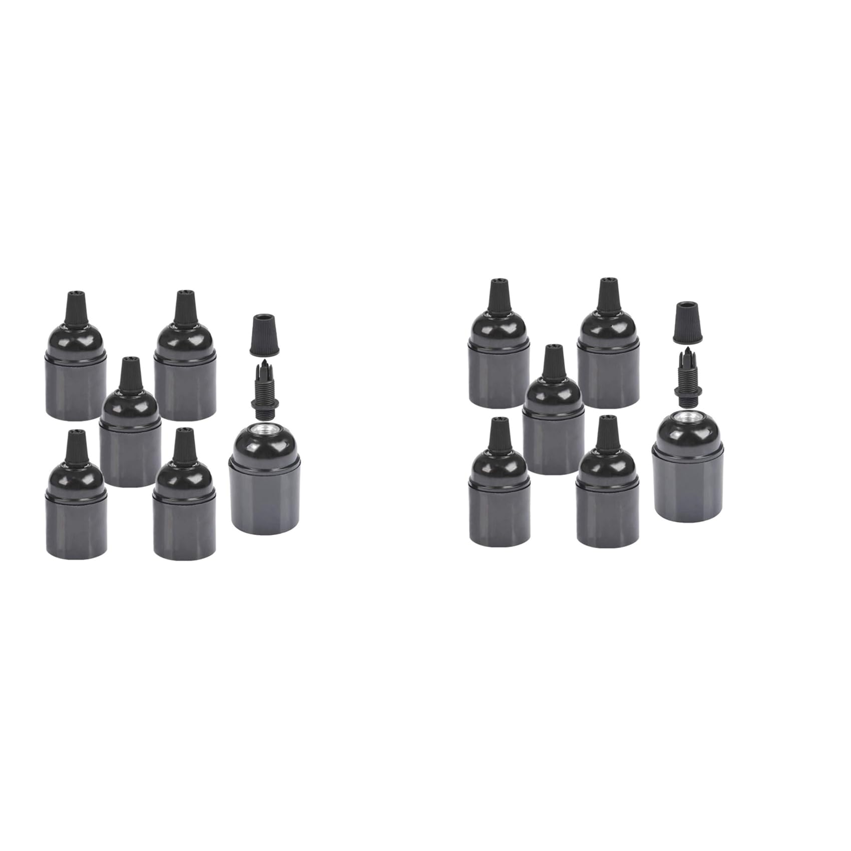 Hndhbfgrt 12-Pack Bakelite Lamp Holder E26/ E27 Light Socket Vintage Bulb Socket ES Lampholder for Ceiling/Pendent/Floor