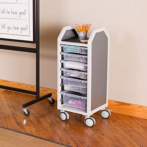 Miniatura 4 de Cesta de la compra de metal Learniture móvil para tareas pesadas, gris, 1