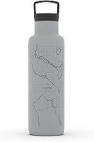 Vista 130 de Well Told Botella de agua aislada con mapa de Washington DC grabado, botella de acero inoxidable grabada (21 onzas, blanco) botella aislada de mapa
