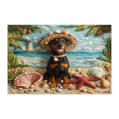 Rompecabezas de madera de 1000 piezas con diseño artístico de Doberman