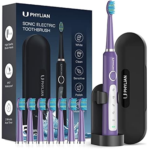 Cepillo de Dientes Eléctrico Sónico Hombres con Estuche y 8 Cabezales Cover