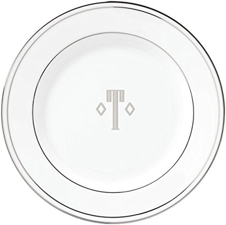 Lenox Federal Platinum Block Monogram Dinnerware Bread/Butter Plate, T